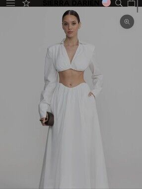 White Cutout Two-Piece Maxi Set